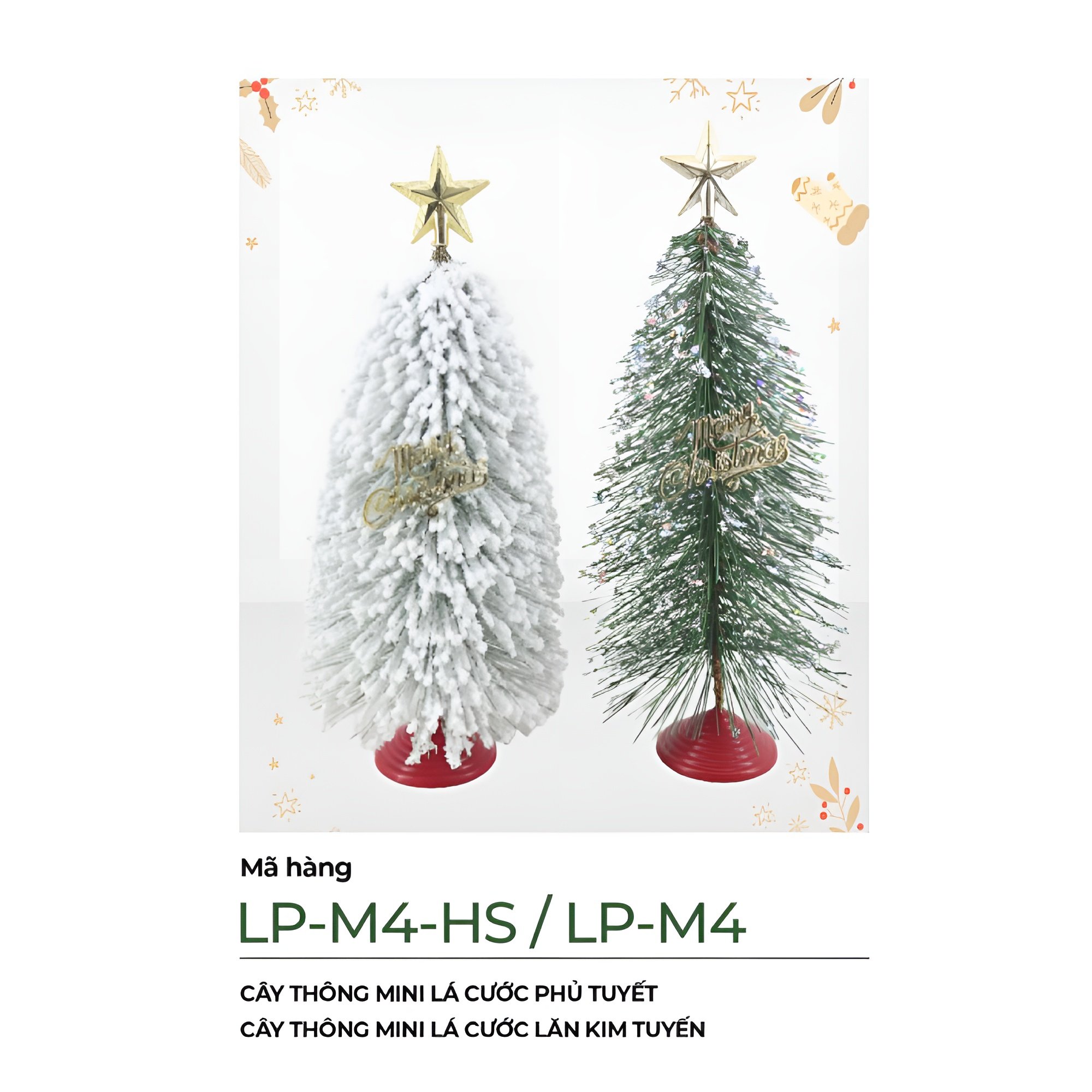 Cây Thông Noel Mini Lá Cước Phủ Tuyết (1 cây)