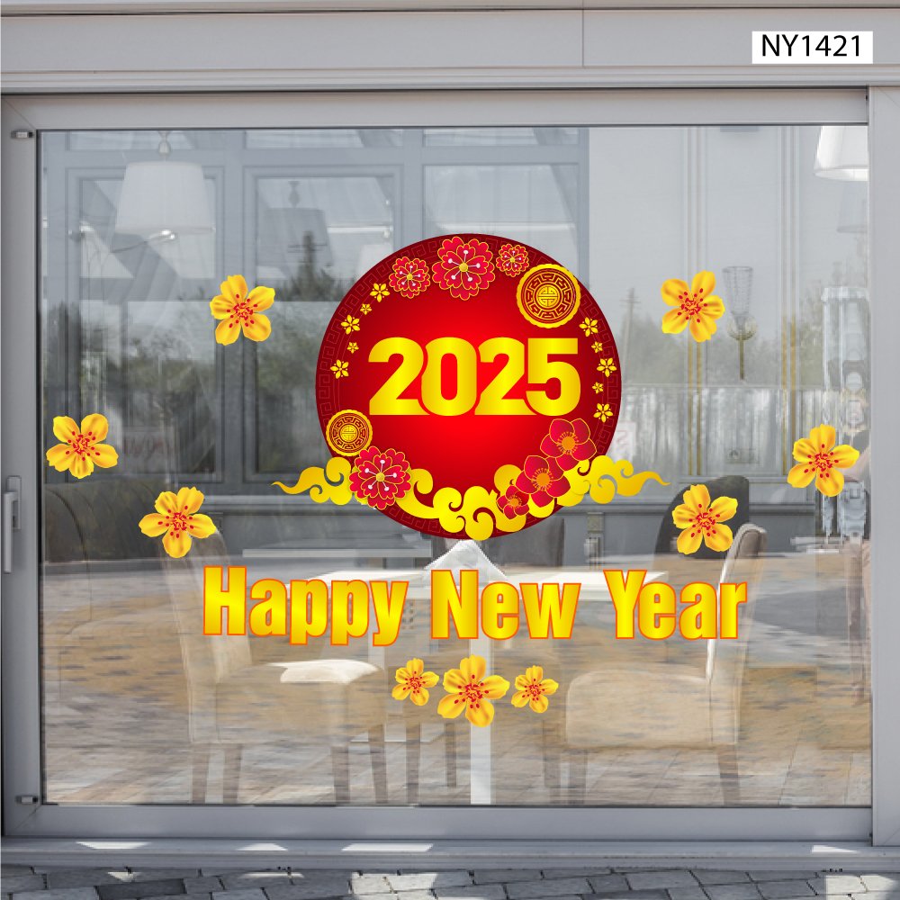 Decal trang tr&iacute; Tết in 2 mặt thường được d&aacute;n tr&ecirc;n c&aacute;c cửa k&iacute;nh hoặc c&aacute;c chất liệu trong suốt