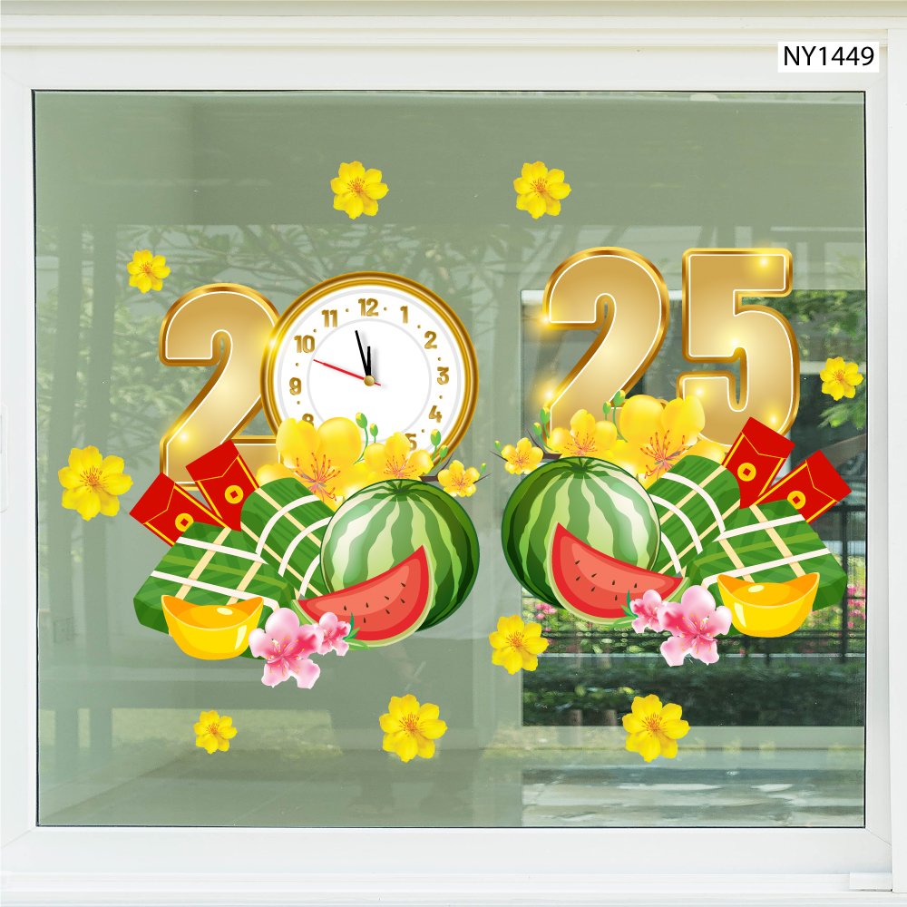 Decal trang tr&iacute; Tết thiết kế theo y&ecirc;u cầu