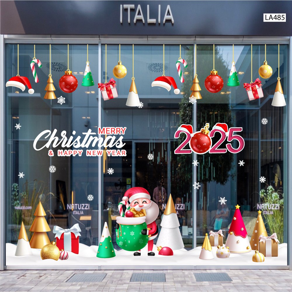 Decal trang trí Noel loại thiết kế theo yêu cầu