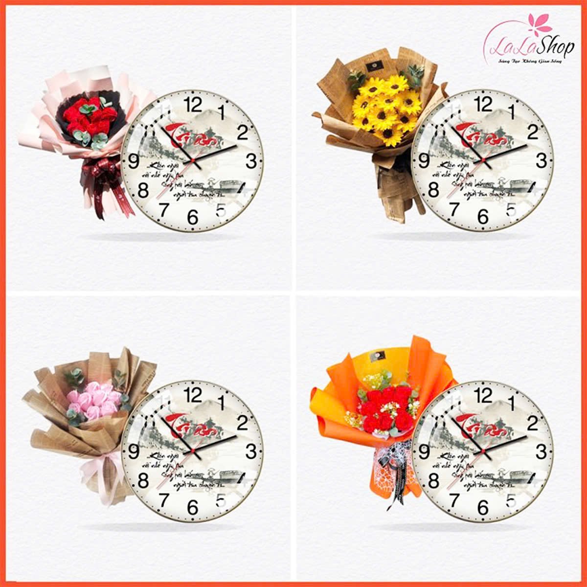 Combo đồng hồ kèm hoa sáp thơm cao cấp mẫu 4