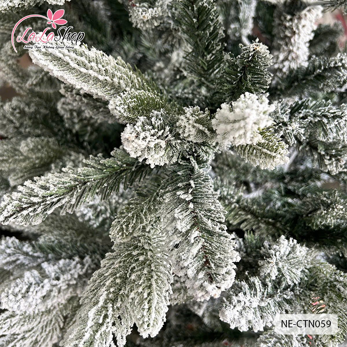 Cây thông noel PE phủ tuyết 2 loại lá - Cây tự động
