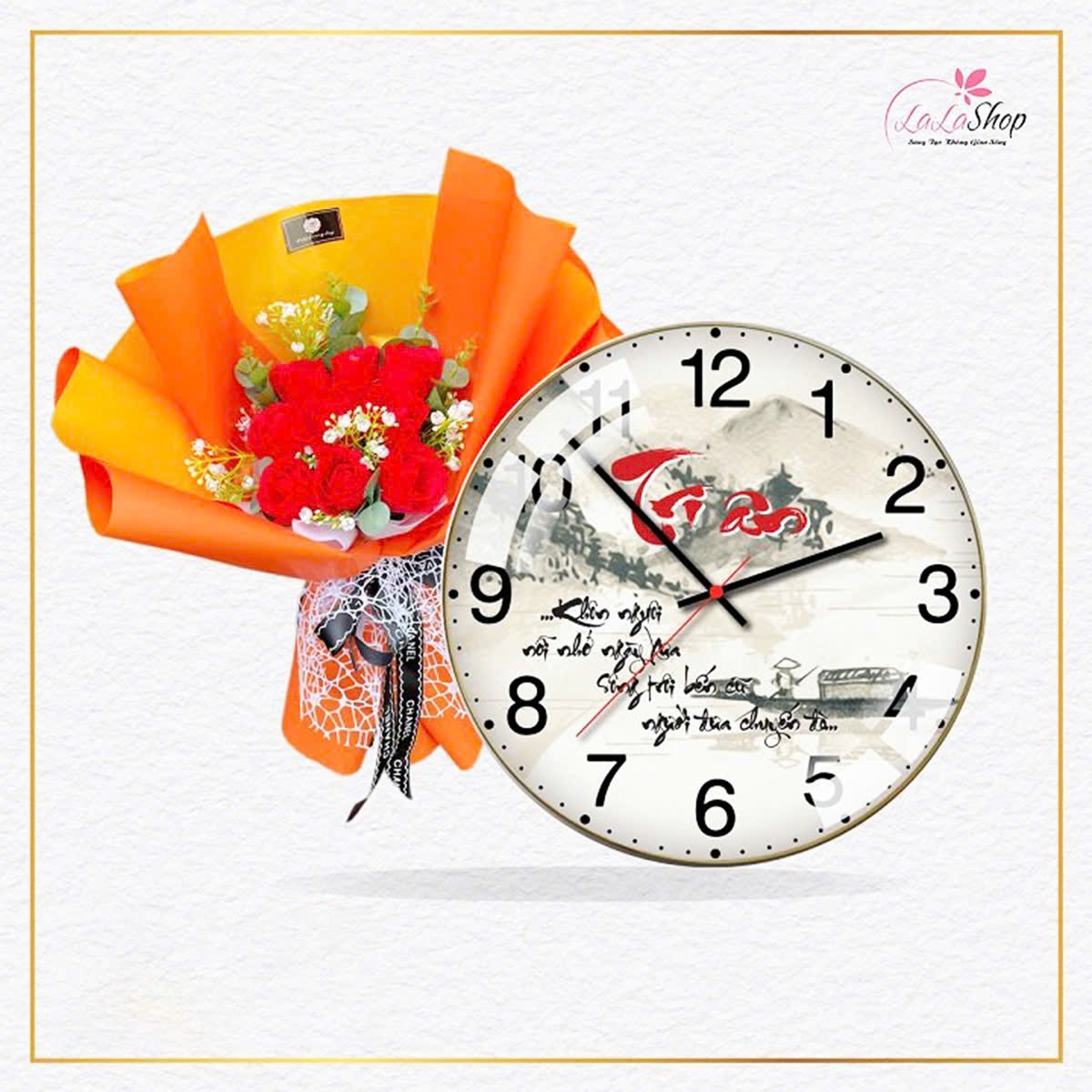 Combo đồng hồ kèm hoa sáp thơm cao cấp mẫu 4