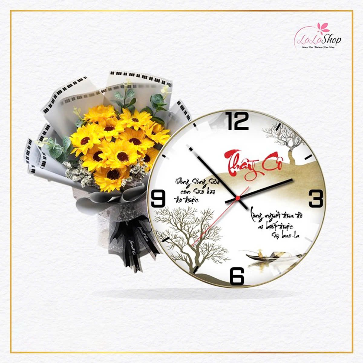 Combo đồng hồ kèm hoa sáp thơm cao cấp