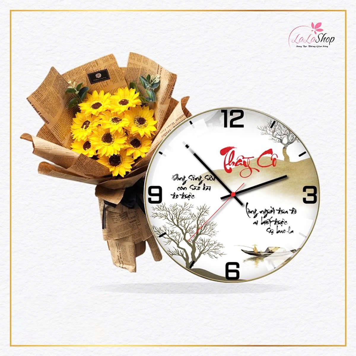 Combo đồng hồ kèm hoa sáp thơm cao cấp