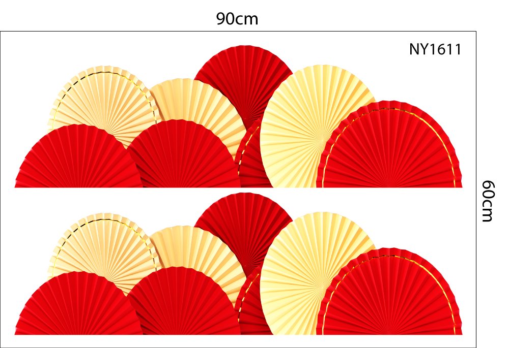 Decal Trang Trí Tết cánh quạt góc chân tường