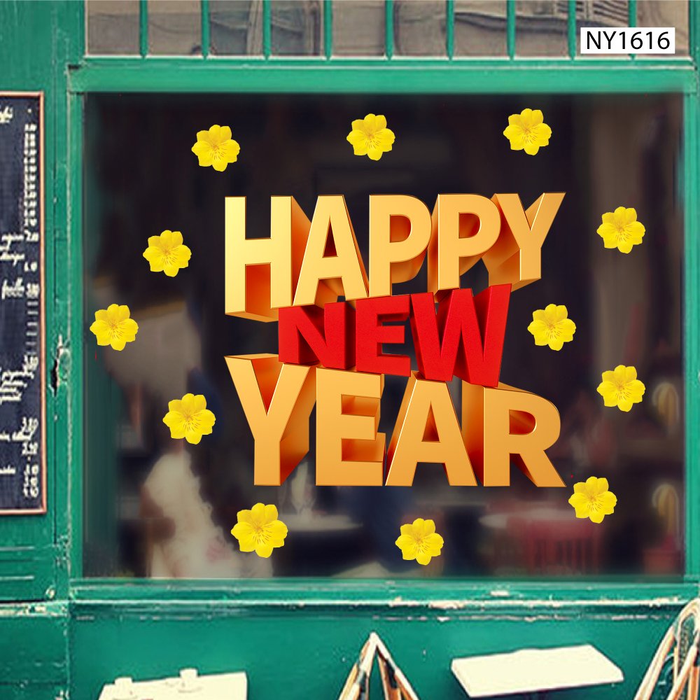 Decal Trang Tr&iacute; Tết Happy New Year