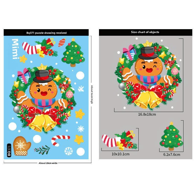 Combo 4 Tấm Decal Tĩnh Điện 2 Mặt Trang Trí Noel Người Tuyết Và Tuần Lộc Vui Vẻ