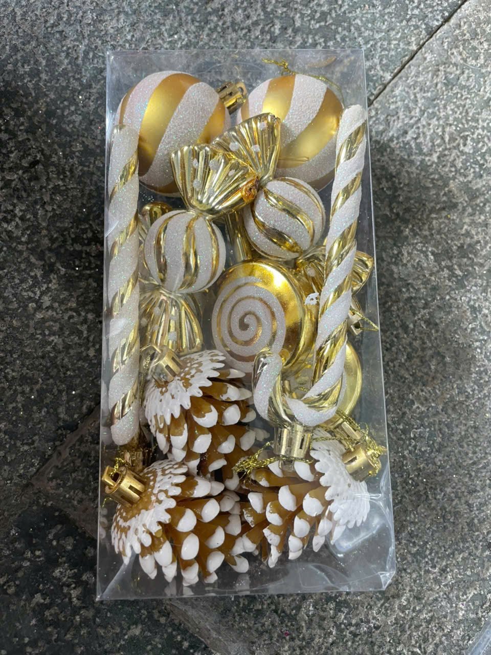 Hộp châu kẹo nhiều họa tiết treo trang trí noel