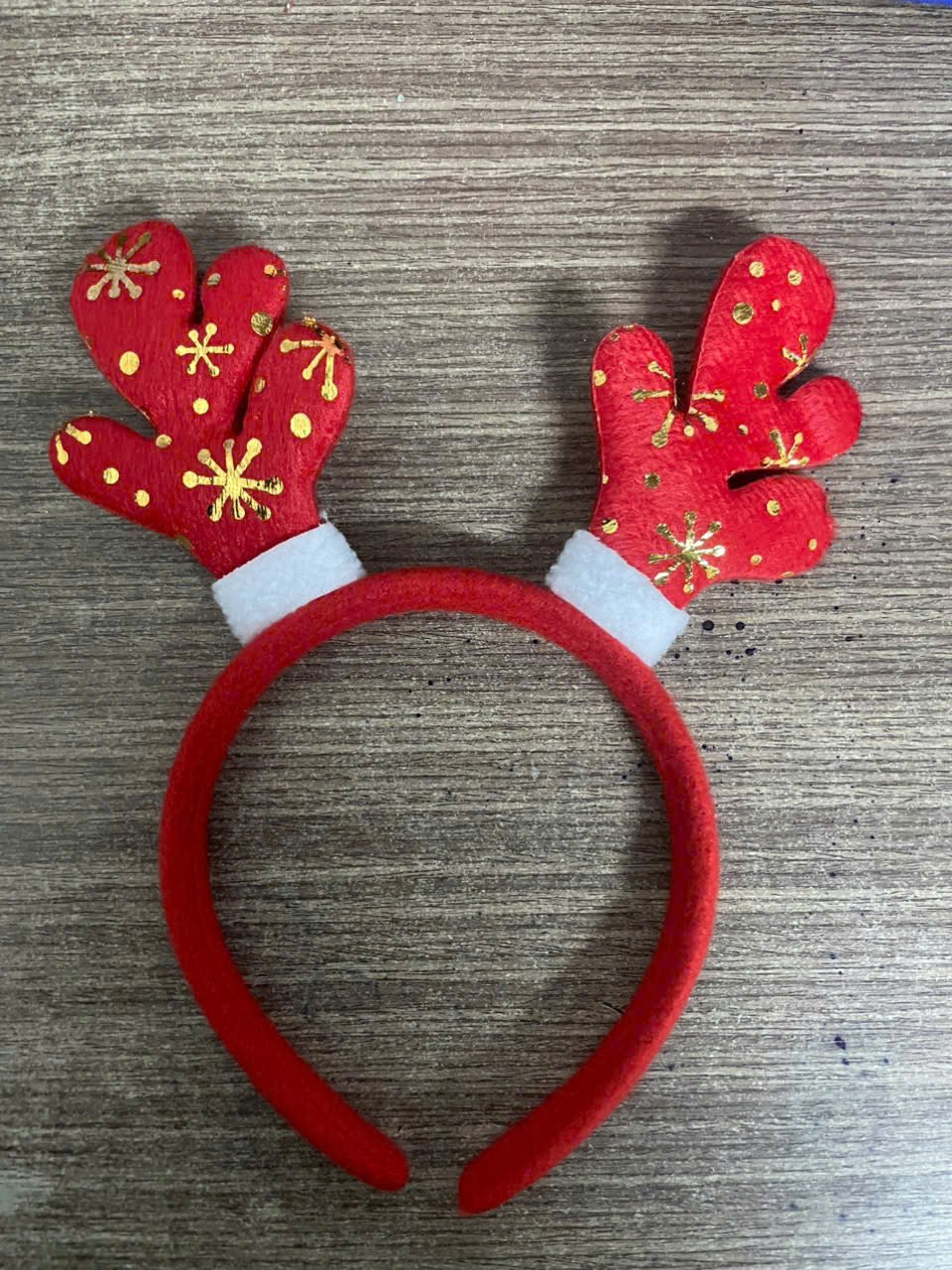 Băng đô noel tuần lộc đỏ và hoa tuyết vàng