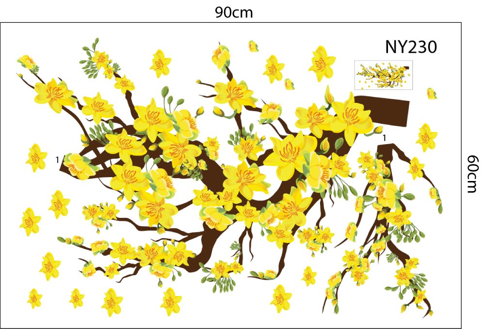 Combo Decal Trang Trí Tết Ất Tỵ thần tài gõ cửa rước lộc vào nhà
