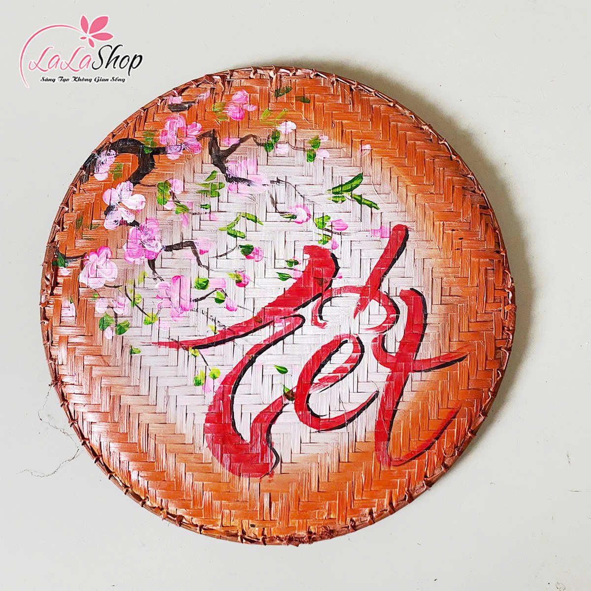 Mẹt tre chữ tết 35cm sắc m&agrave;u trang tr&iacute; tết