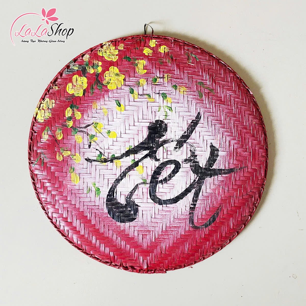 Mẹt tre chữ tết 35cm sắc m&agrave;u trang tr&iacute; tết