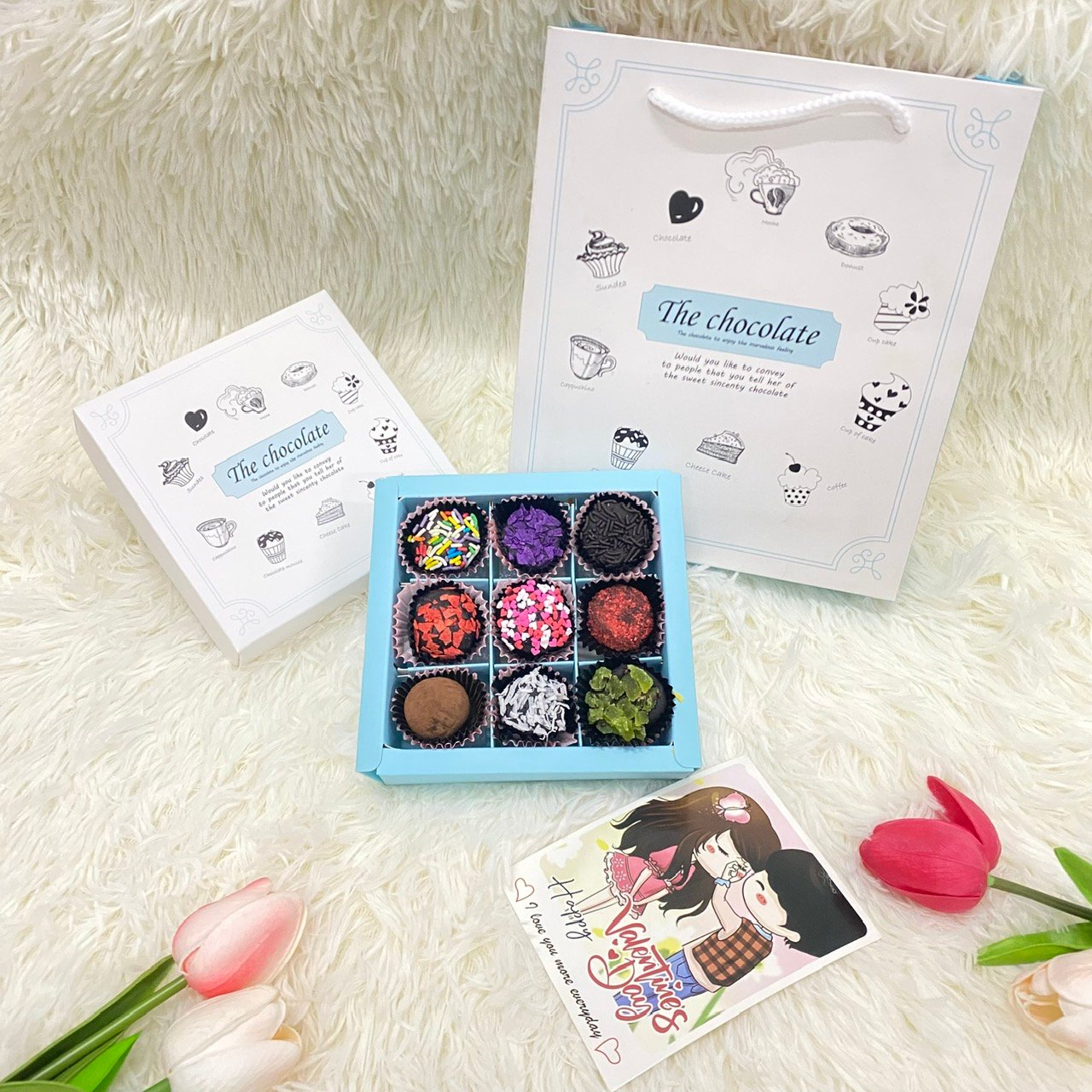 Hộp 9 vi&ecirc;n socola Truffle ngọt ng&agrave;o