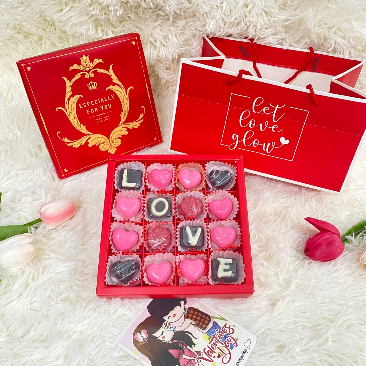 Hộp 16 viên Socola chữ love quà tặng valentine ý nghĩa