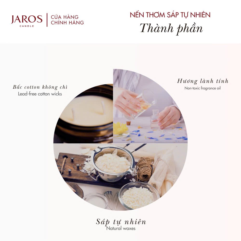 Nến Thơm lành tính từ Sáp Tự Nhiên JAROS Candle LOST IN DA LAT 220ml