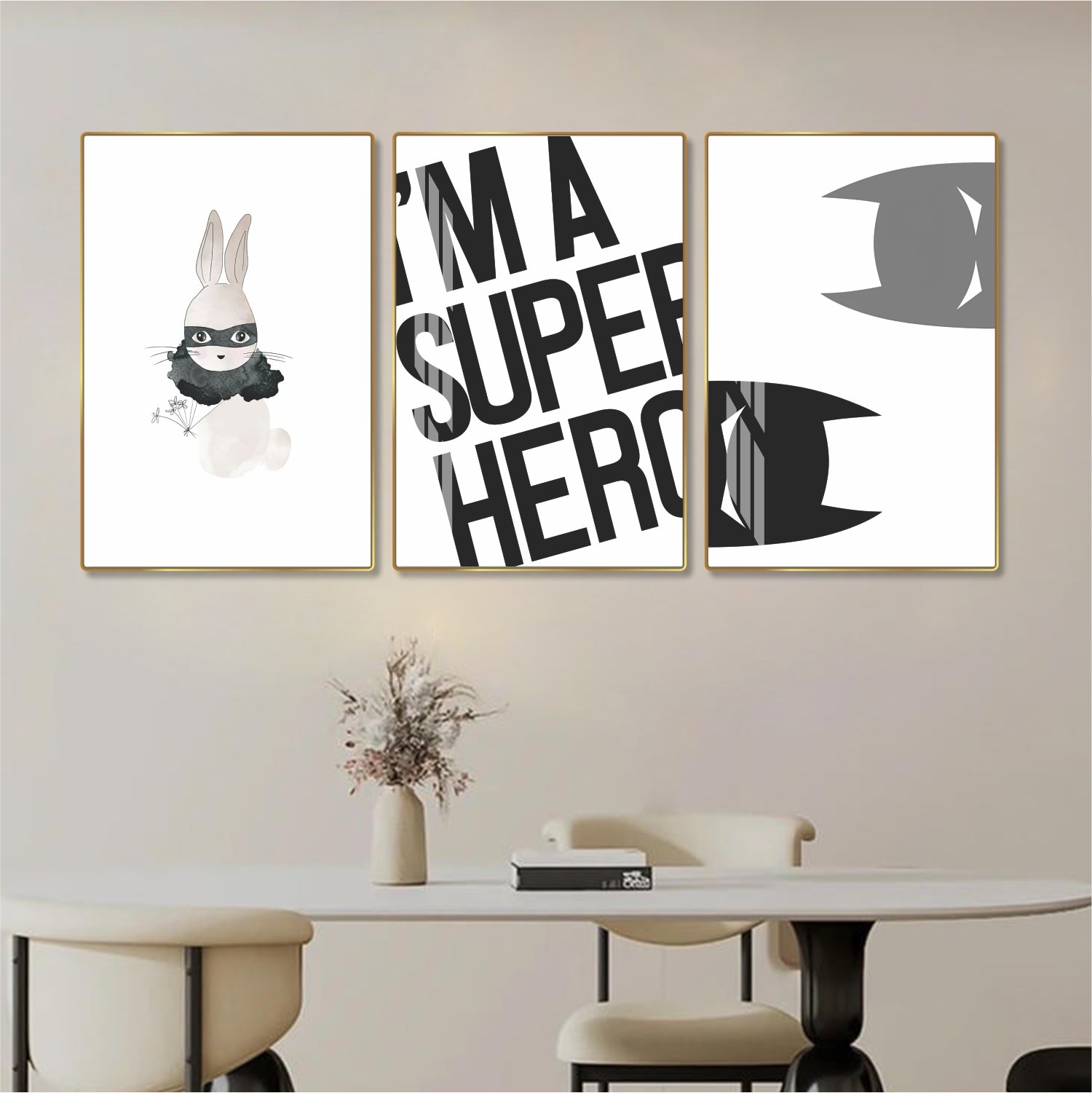 Bộ 3 Tấm Tranh Treo Tường Siêu Nhân Super Hero