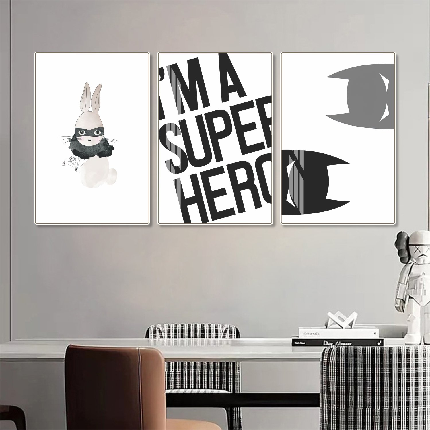 Bộ 3 Tấm Tranh Treo Tường Siêu Nhân Super Hero