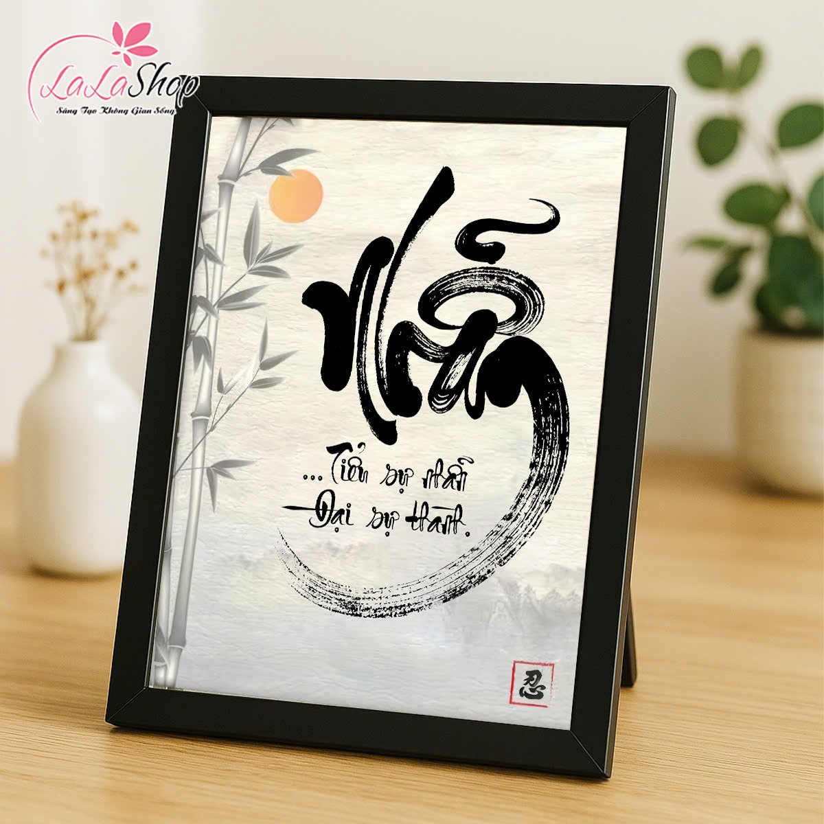 Tranh để bàn thư pháp in uv 5D cao cấp
