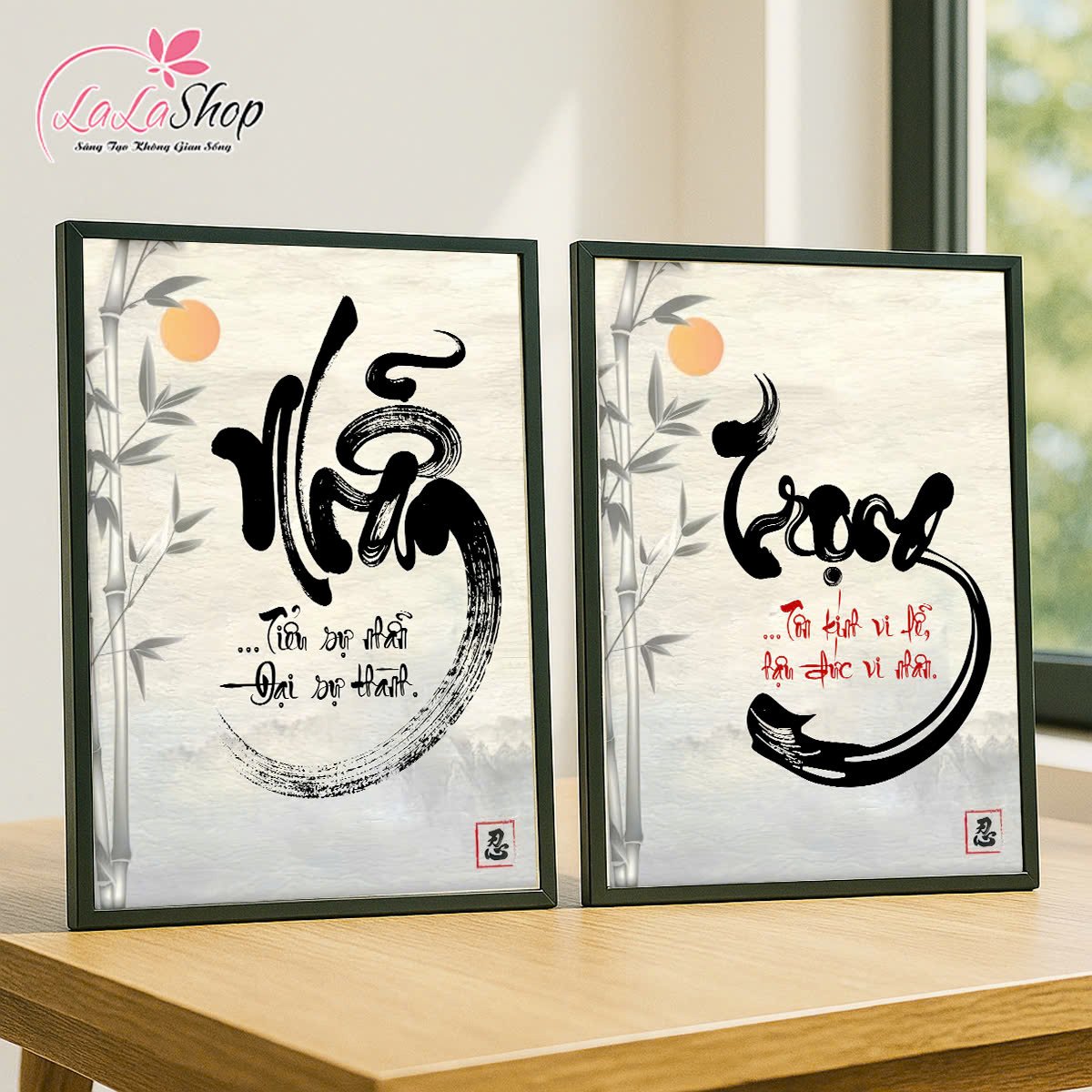 Tranh để bàn thư pháp in uv 5D cao cấp