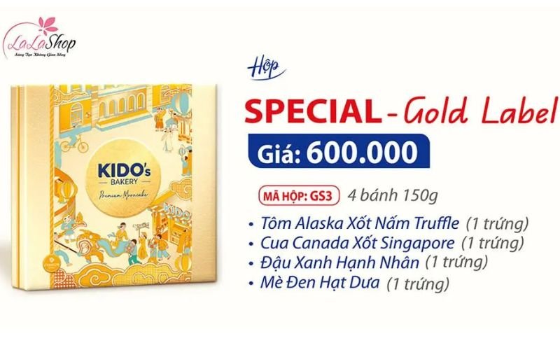 Hộp 4 b&aacute;nh Kido Special Gold label