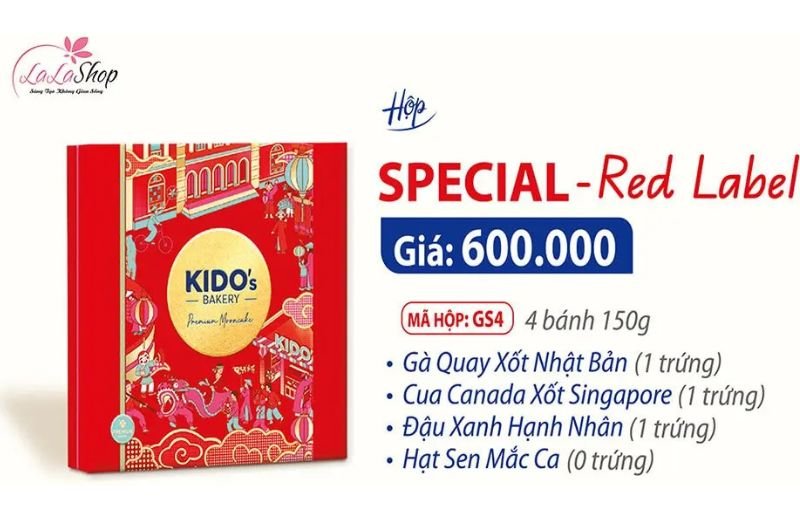 Hộp 4 b&aacute;nh Kido Special Red label
