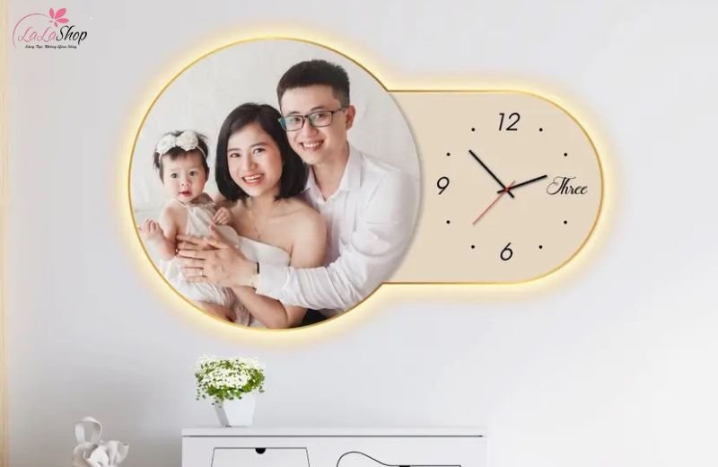 Đồng hồ in ảnh gia đ&igrave;nh đẹp, &yacute; nghĩa&nbsp;
