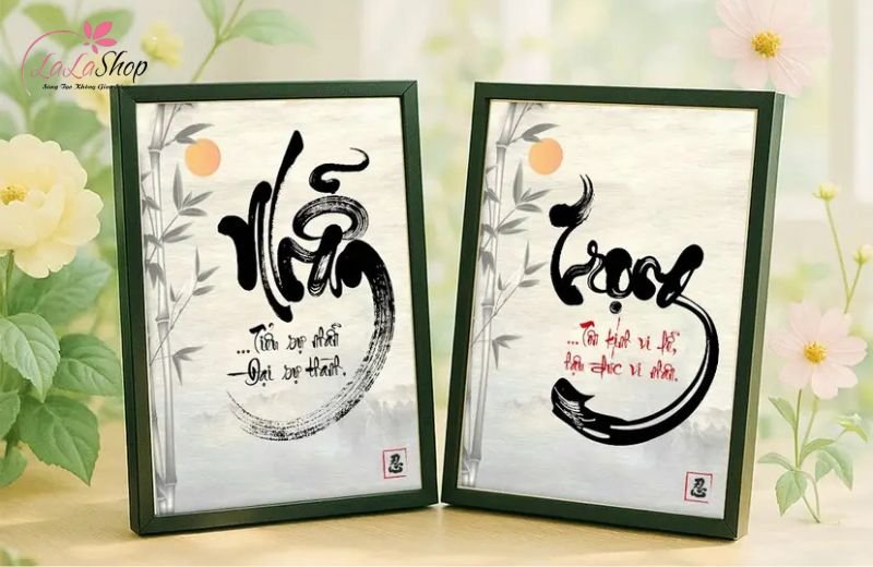 Tranh để b&agrave;n in sẵn 