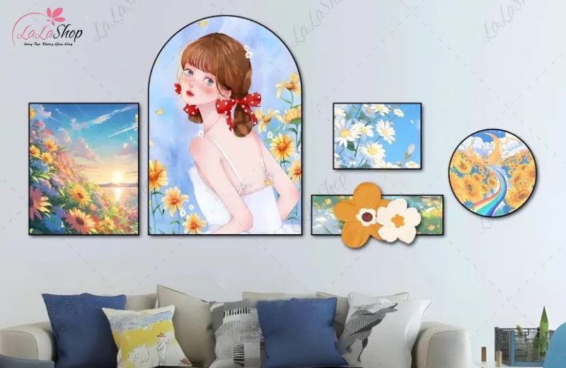 Tranh Formex nhẹ, bền, d&aacute;n keo sẵn tiện lợi.