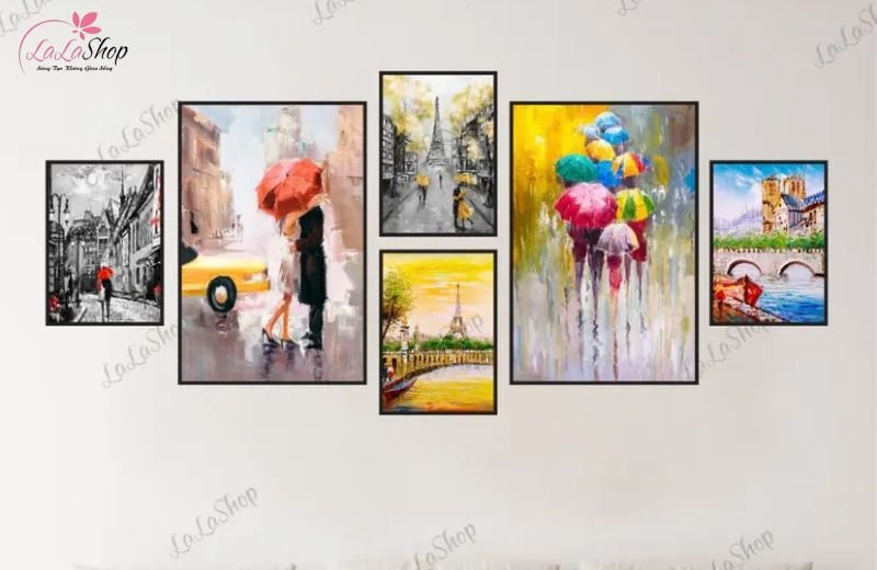 Kh&ocirc;ng cần khung hay đục tường &ndash; tiện lợi v&agrave; hiện đại hơn tranh thường.