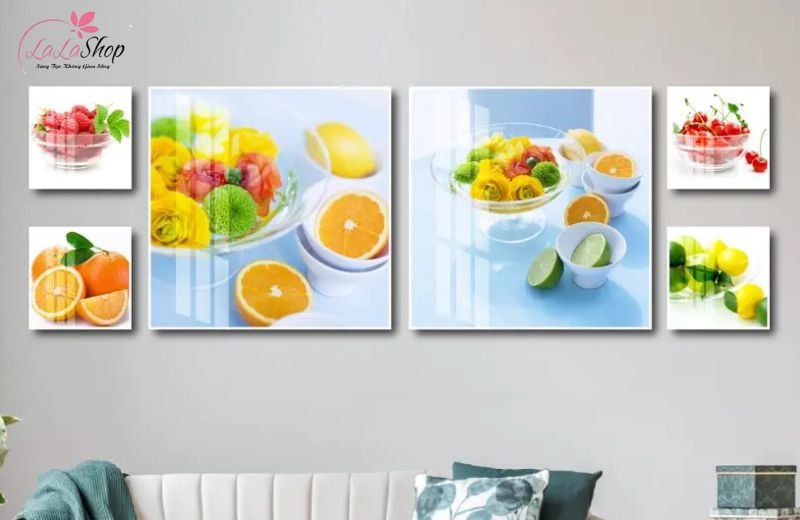 Tươi mát từng góc bếp với tranh trái cây rực rỡ
