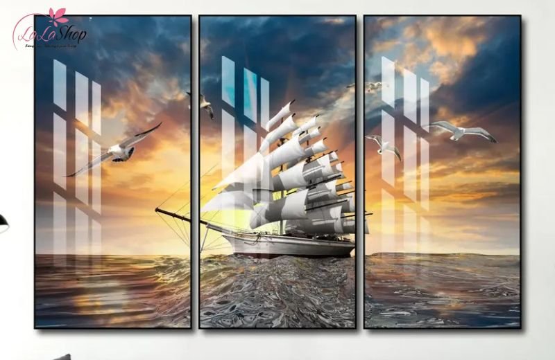 Tranh phong thuỷ thuận buồm xu&ocirc;i gi&oacute;