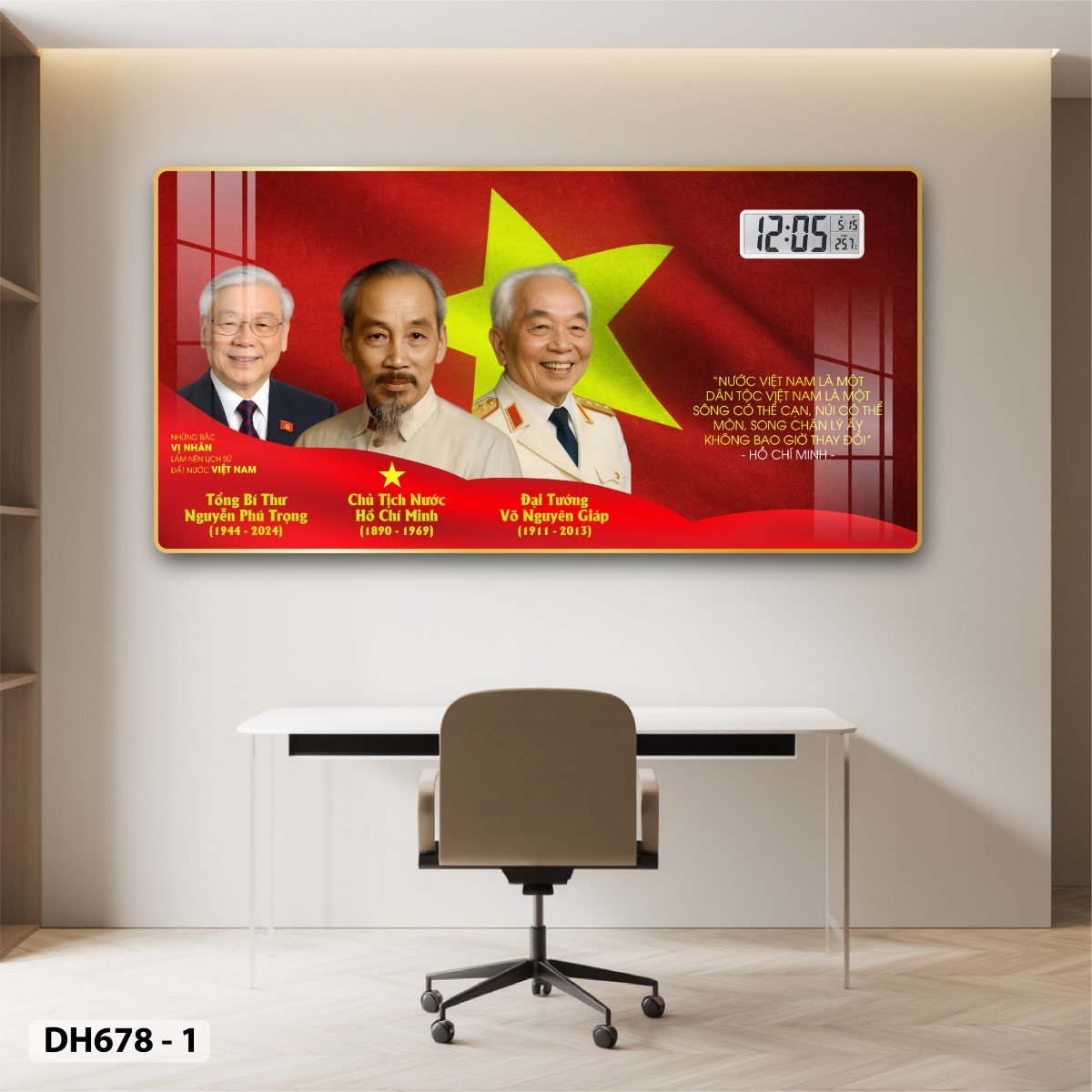 Tranh Đồng Hồ Điện Tử Treo Tường Chân Dung Những Nhà Lãnh Tụ Vĩ Đại