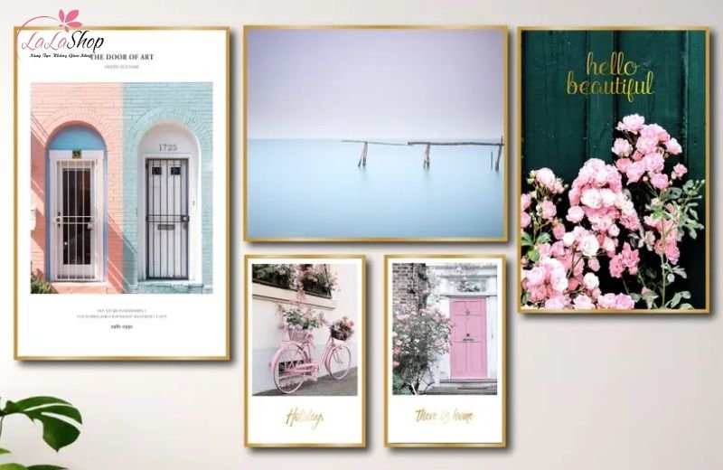 Tranh M&agrave;u Hồng B&igrave;nh Y&ecirc;n