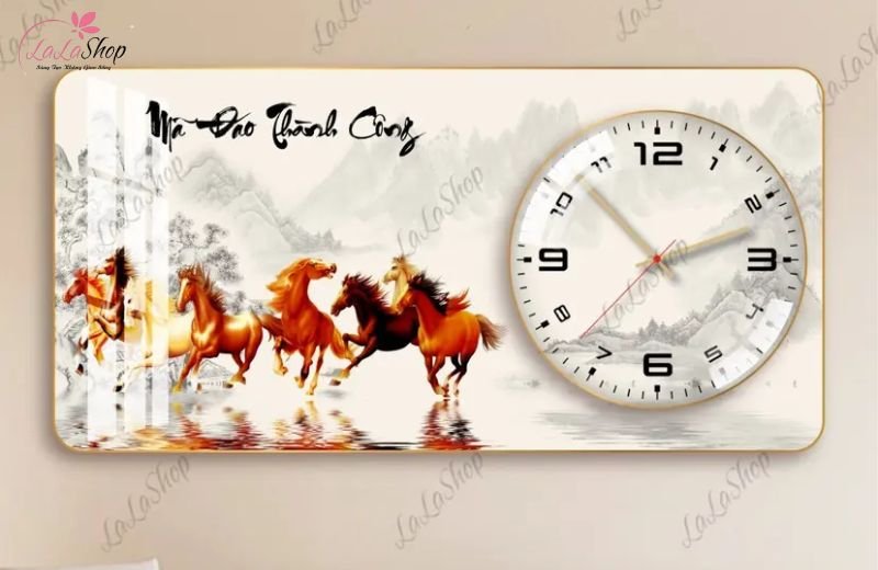 Tranh Đồng Hồ Nổi 3D &ndash; M&atilde; Đ&aacute;o Th&agrave;nh C&ocirc;ng