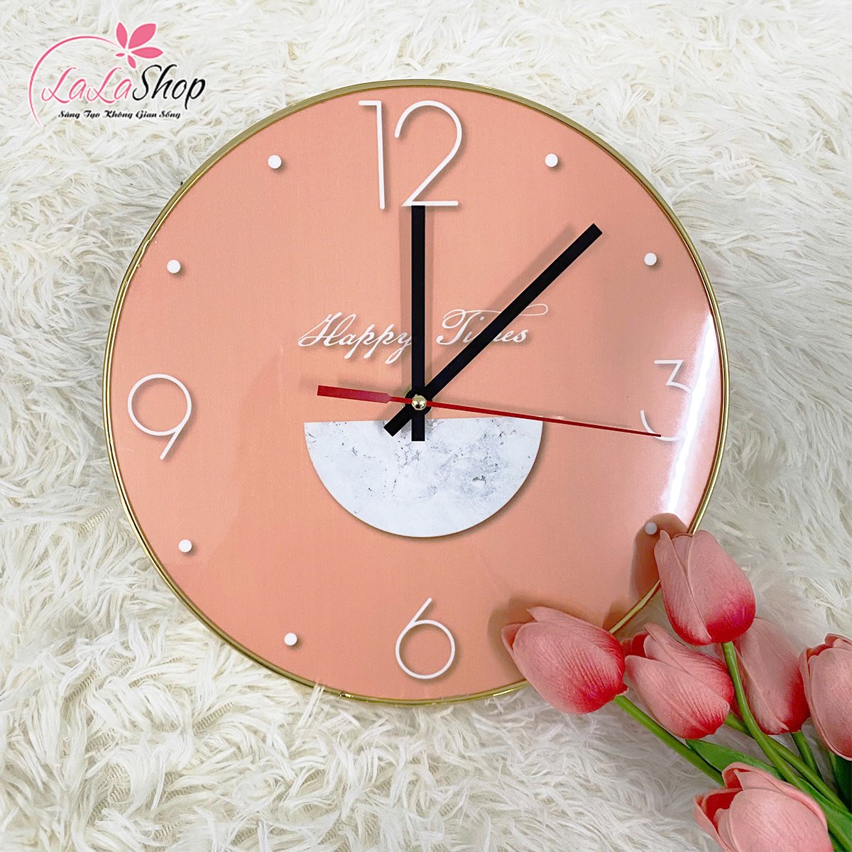 Tranh Đồng Hồ Treo Tường UV Pha L&ecirc; B&oacute;ng B&igrave;nh Hoa Đồng Tiền