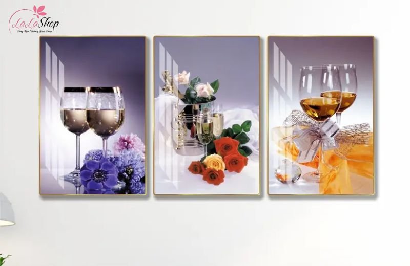 Tranh Ly Rượu & M&oacute;n Ăn