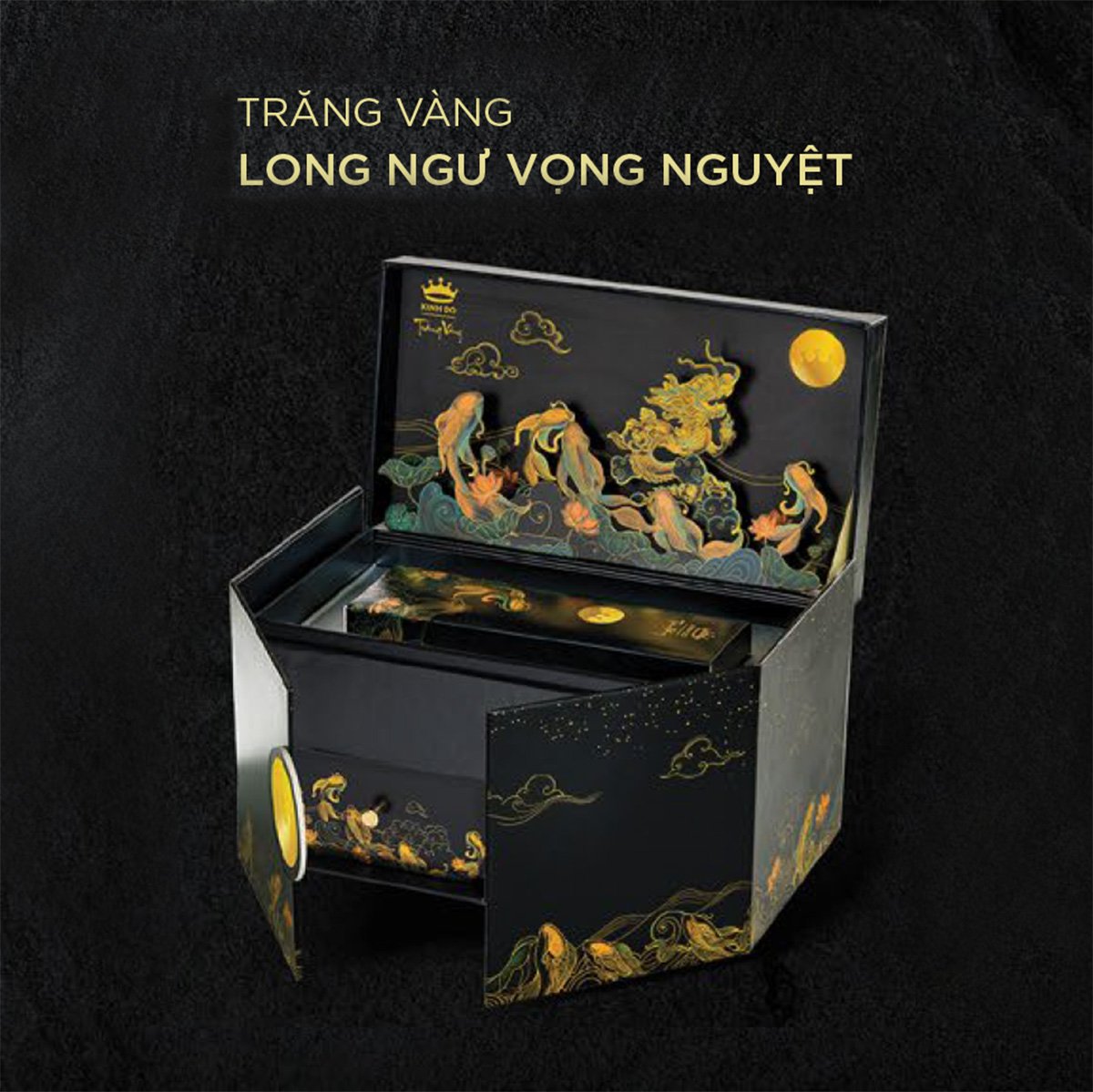 B&aacute;nh Trung Thu Kinh Đ&ocirc; Trăng V&agrave;ng Black Gold Thượng Hạng Hộp 2 B&aacute;nh (G2)