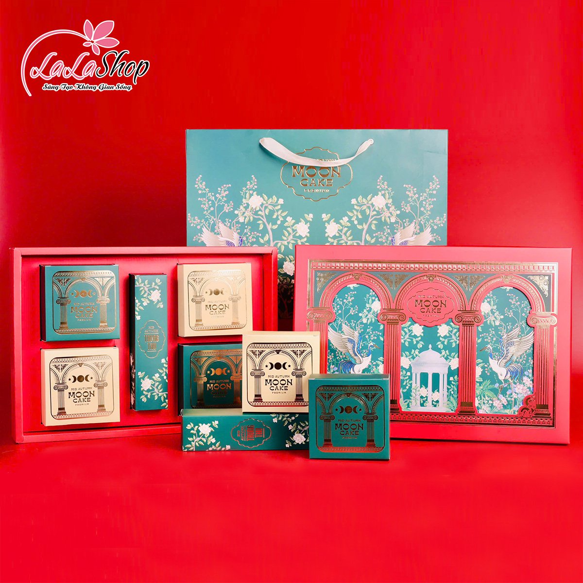Hộp 4 B&aacute;nh Trung Thu T&acirc;n D&acirc;n Lợi Song Hạc Vinh Hoa
