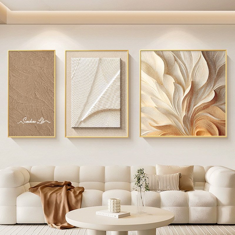 Tranh Canvas Treo Tường Bộ 3 Tấm Cô Gái Và Hoa Nghệ Thuật