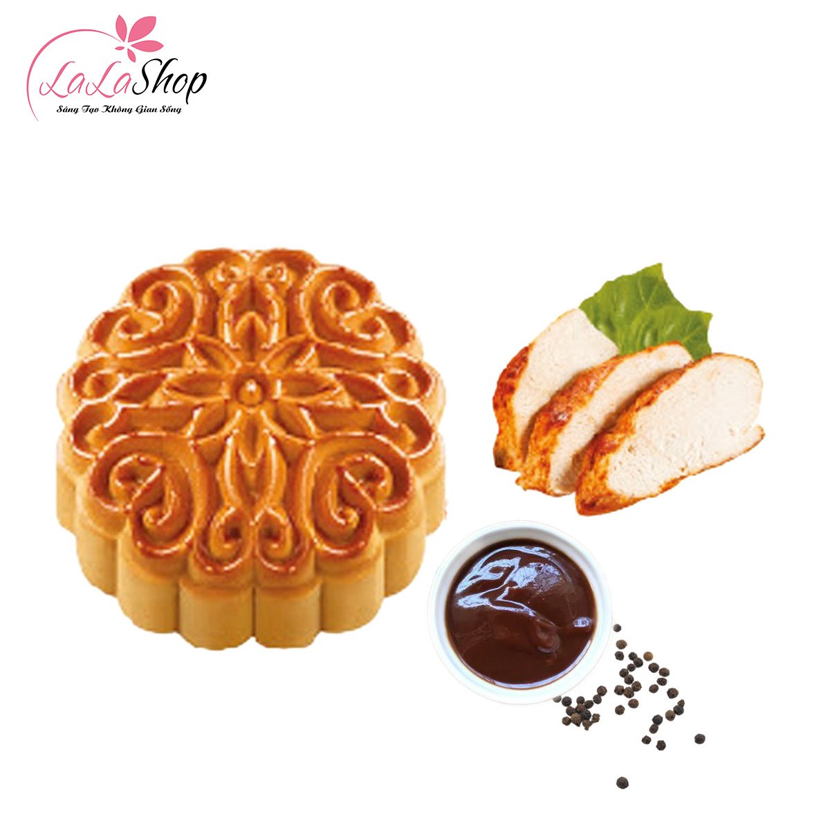B&aacute;nh Trung Thu Thọ Ph&aacute;t G&agrave; Quay Xốt Ti&ecirc;u Đen 2 Trứng 210g (TQ2)