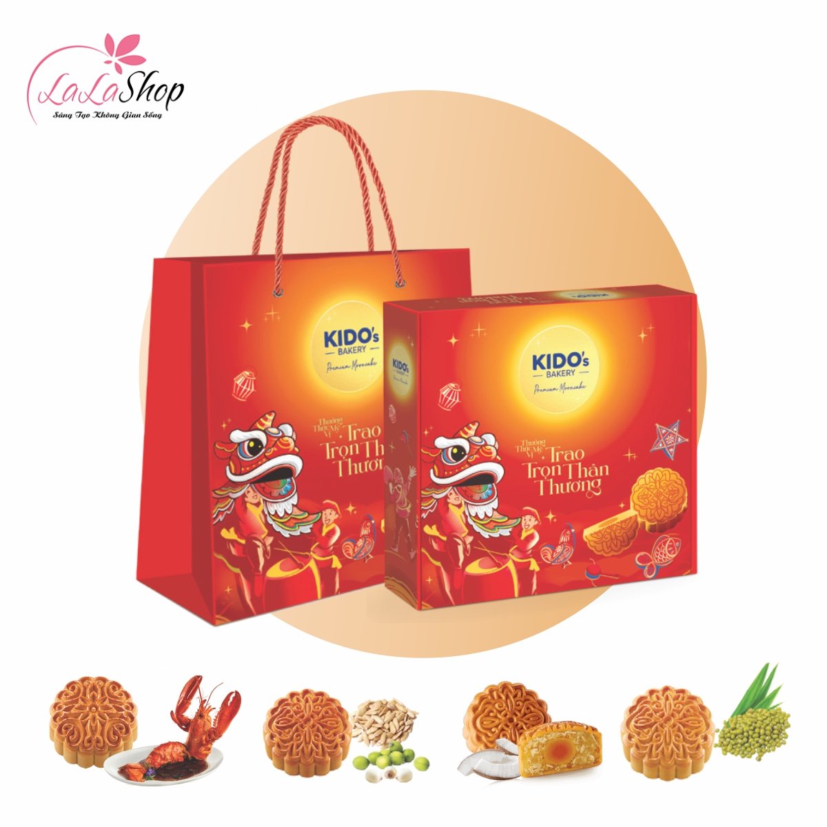 Hộp 4 B&aacute;nh Trung Thu KIDO Thịnh Vượng