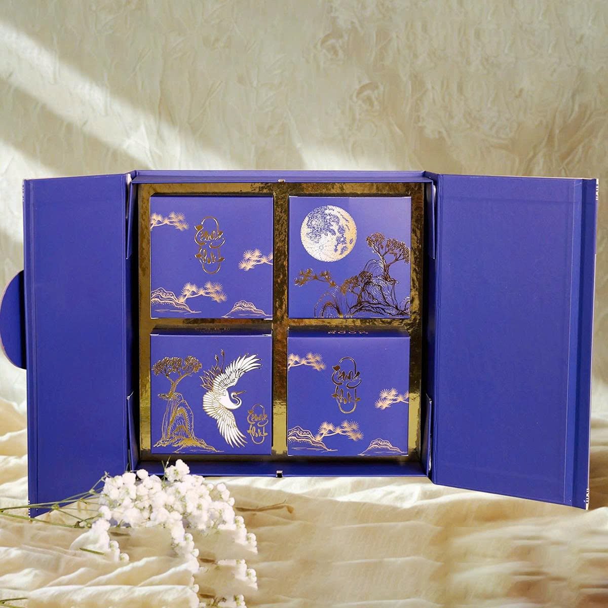 Hộp 4 B&aacute;nh Trung Thu T&acirc;n D&acirc;n Lợi Thi&ecirc;n Hạc Minh Nguyệt