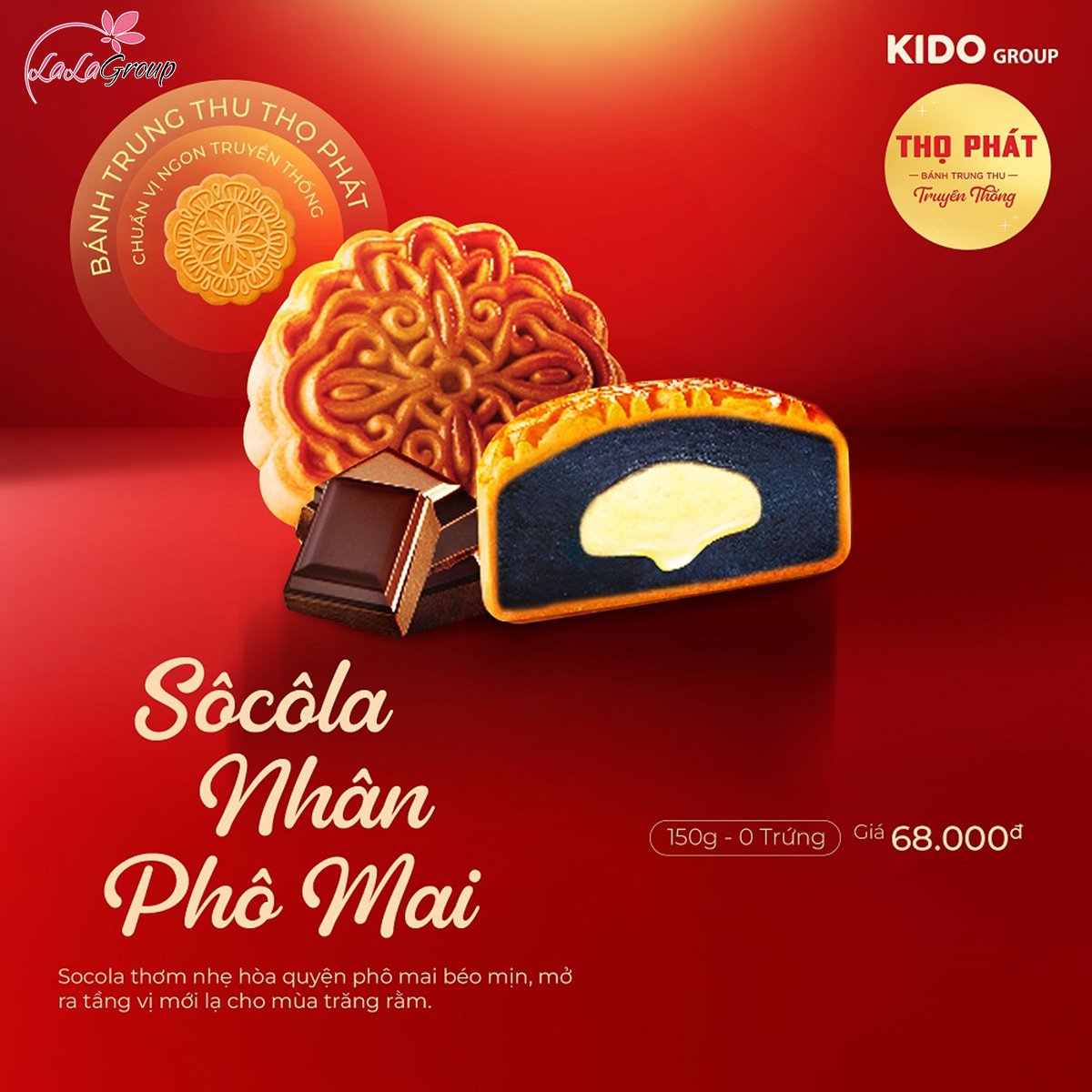 B&aacute;nh Trung Thu Thọ Ph&aacute;t S&ocirc; C&ocirc; La Ph&ocirc; Mai 0 Trứng 150g (TC0)