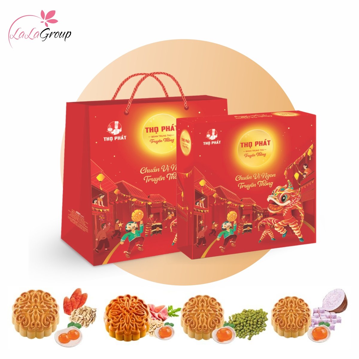 Hộp 4 B&aacute;nh Trung Thu Thọ Ph&aacute;t Ph&uacute;c Lộc