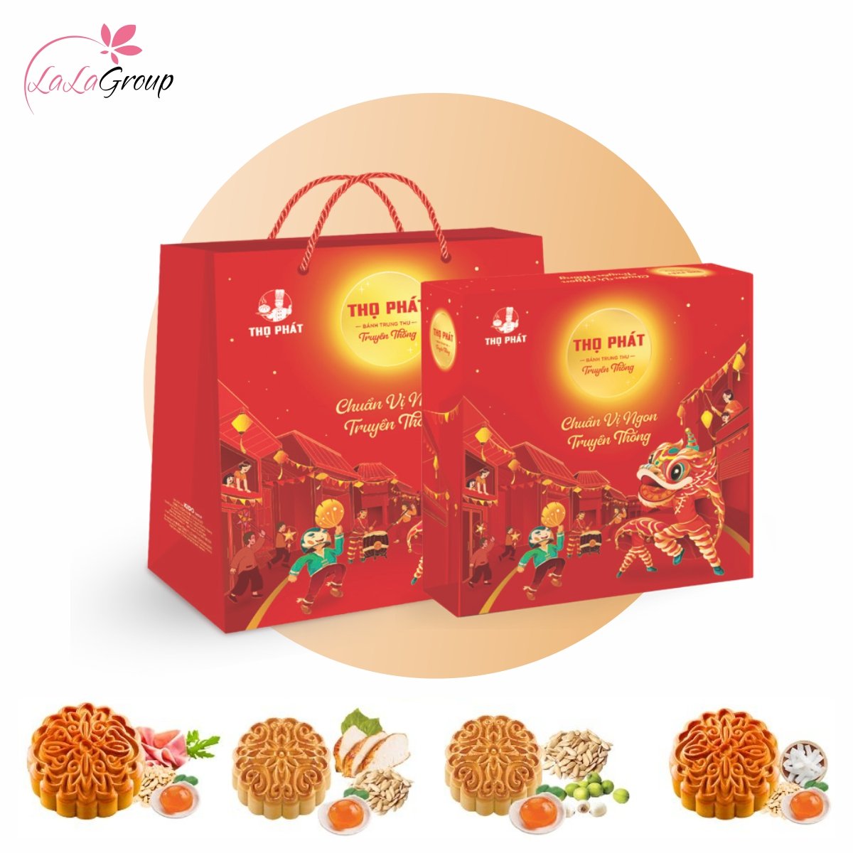 Hộp 4 B&aacute;nh Trung Thu Thọ Ph&aacute;t T&agrave;i Lộc