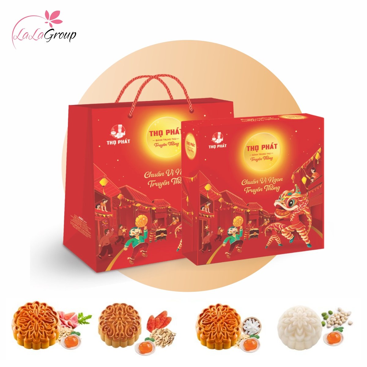 Hộp 4 B&aacute;nh Trung Thu Thọ Ph&aacute;t T&acirc;m Giao