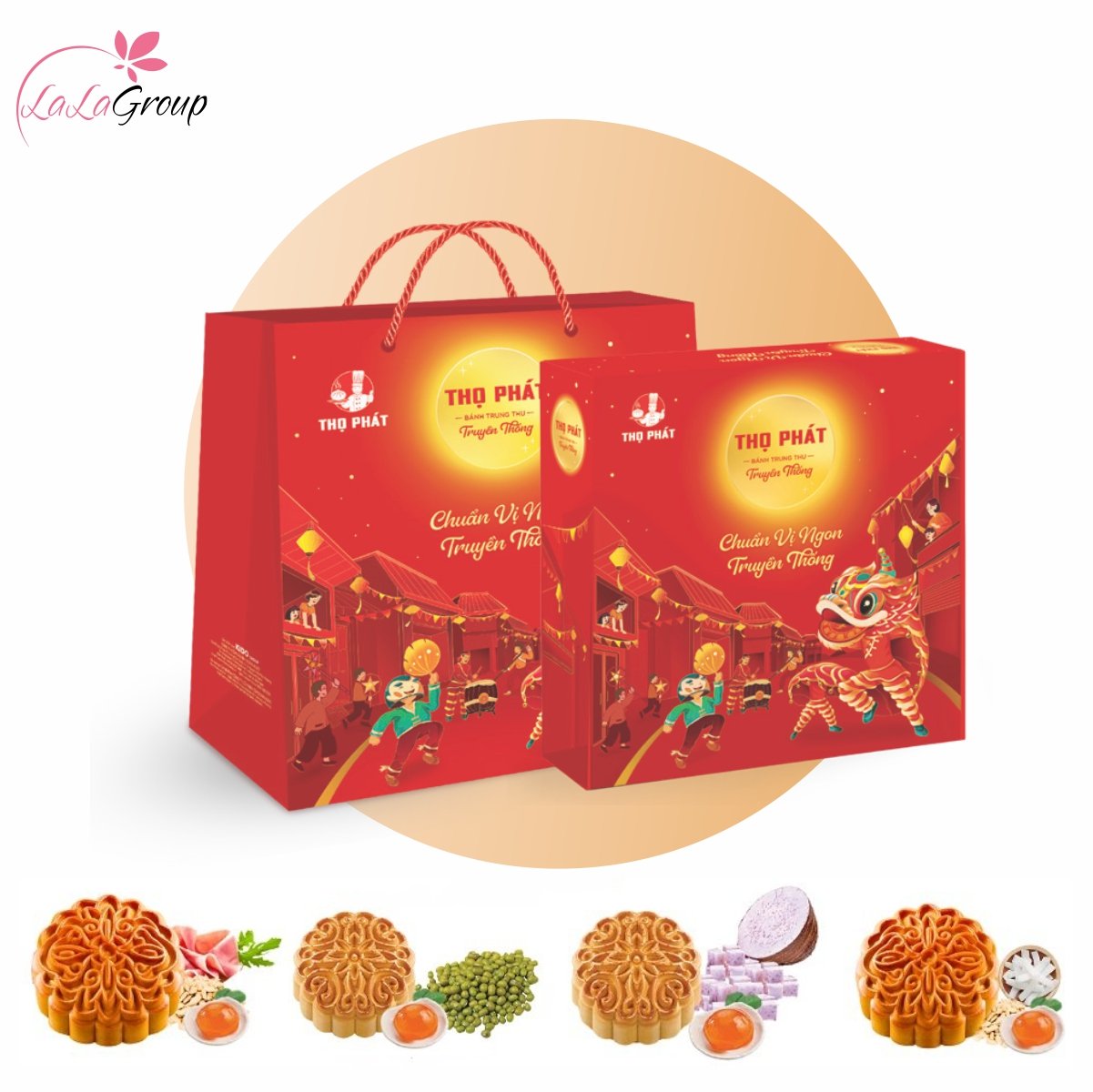 Hộp 4 B&aacute;nh Trung Thu Thọ Ph&aacute;t Trường An