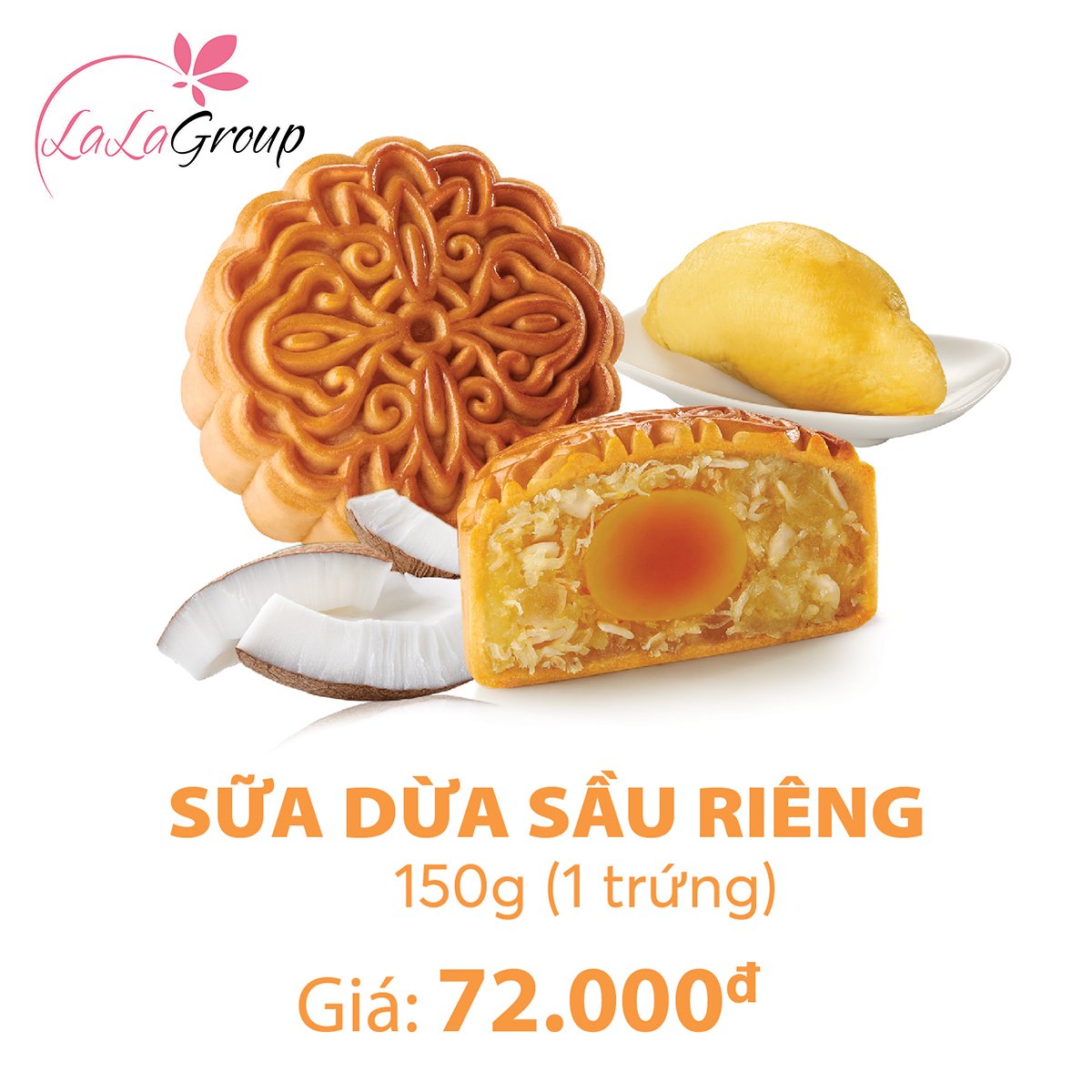 B&aacute;nh Trung Thu KIDO Sữa Dừa Sầu Ri&ecirc;ng 1 trứng 150g (SR1)