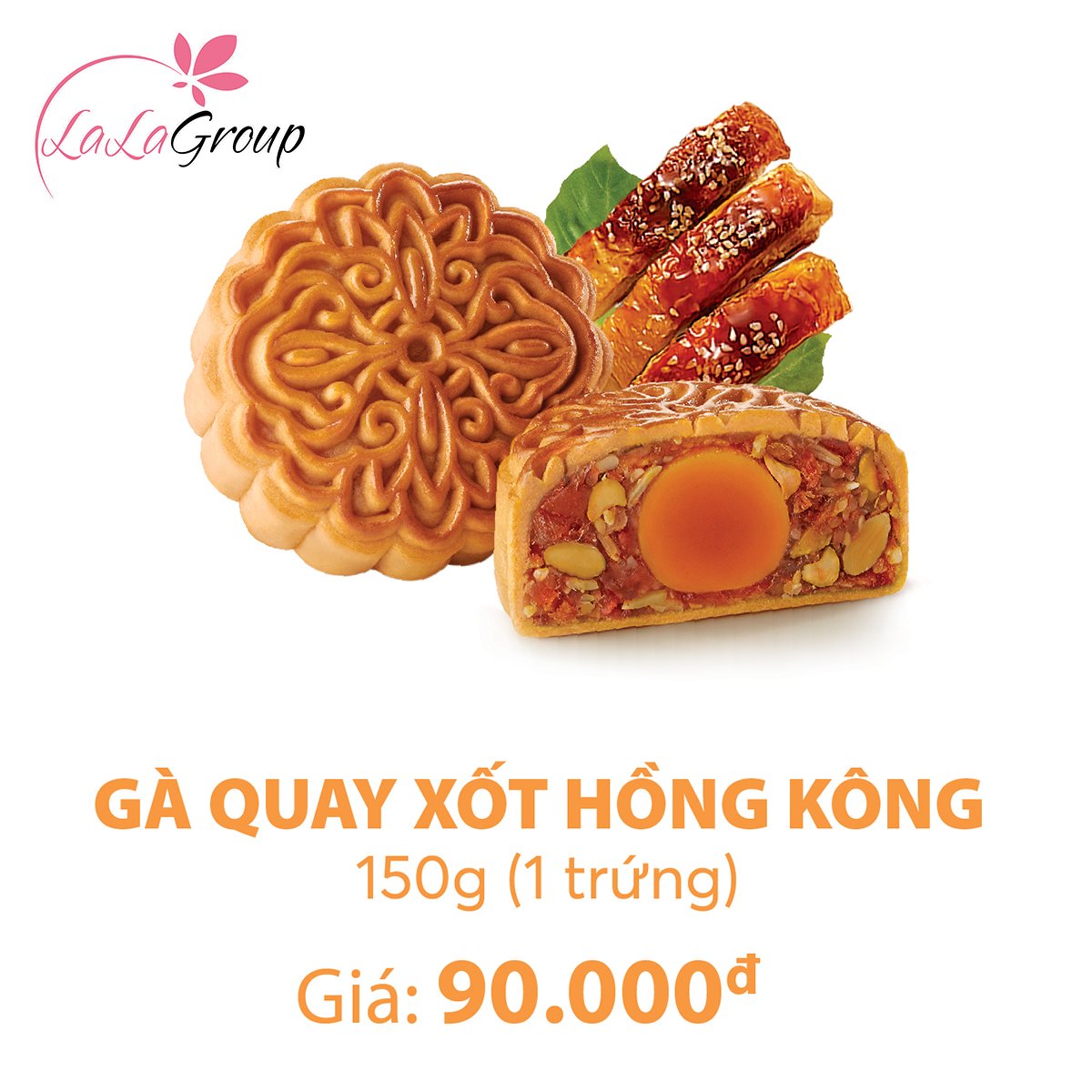 B&aacute;nh Trung Thu KIDO G&agrave; Quay Xốt Hồng K&ocirc;ng 1 Trứng 150g (GQ1)
